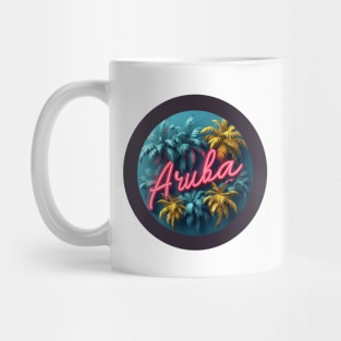 Aruba (with Black Border and Neon Lettering) Mug